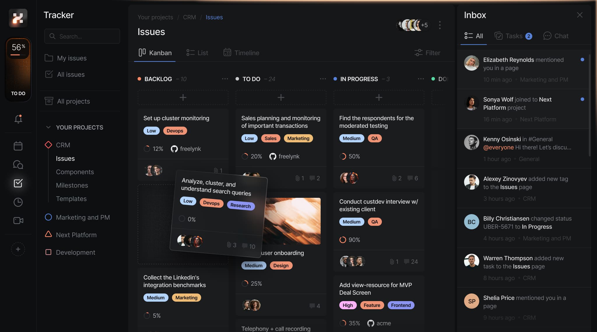 Dashboard mockup